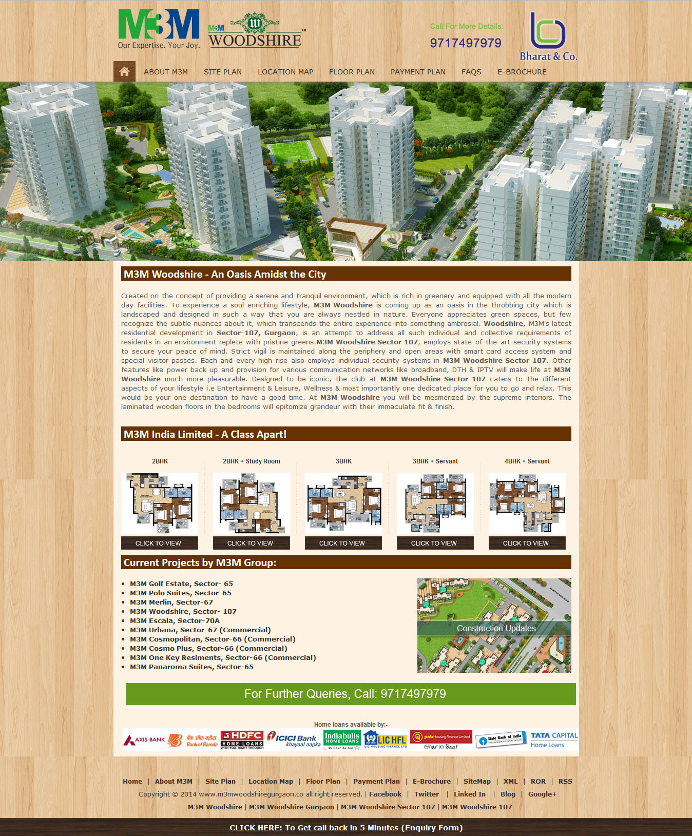 M3M Woodshire Website by JustMine